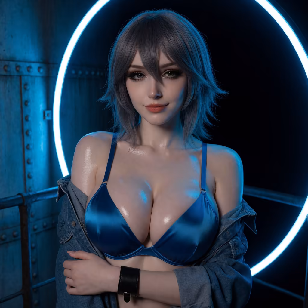 tinder nsfw — a character portrait shot in a watertower setting